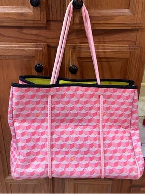 Parker & Hyde Capri Pink Patterned Neoprene Tote with Rope Handles